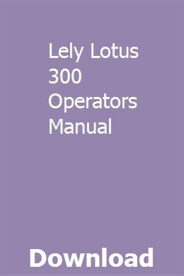 Lely lotus 300 parts